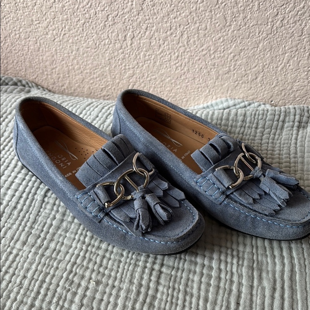 Venezia Women's Tassel Loafers in Soft Blue - Picture 4 of 7